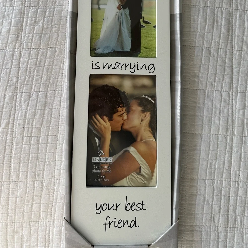 NIB Wedding 3 Photo Hanging Frame 4x6